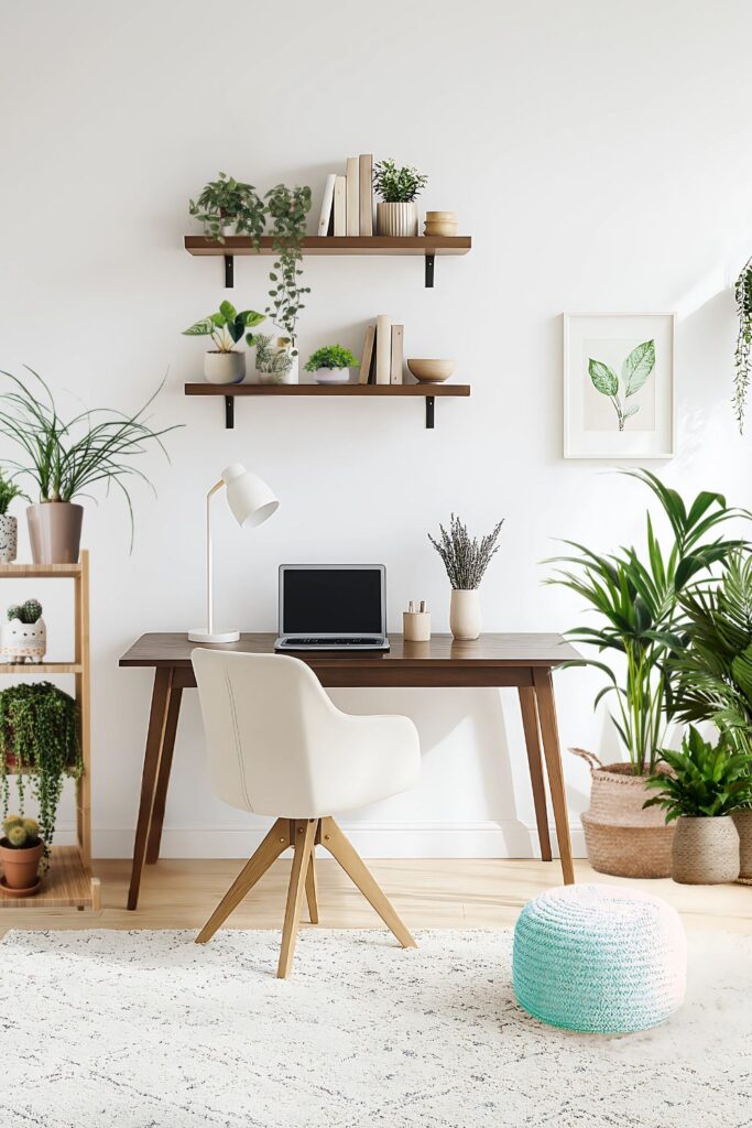 feminine workspace in the style Green Biophilic