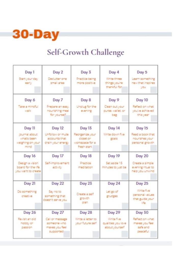 30-Day Self-Growth Challenge: A Step-by-Step Plan to Build Better Habits