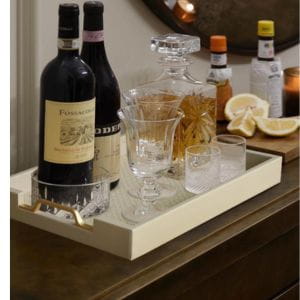 Leather Rectangle Serving Tray Decor