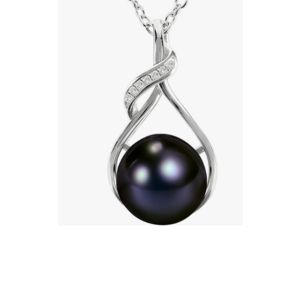 real Natural Black pearl necklace for women
