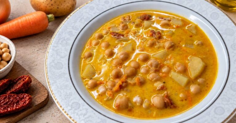 Creamy Chickpea soup - a comforting bowl for an easy homemade meal
